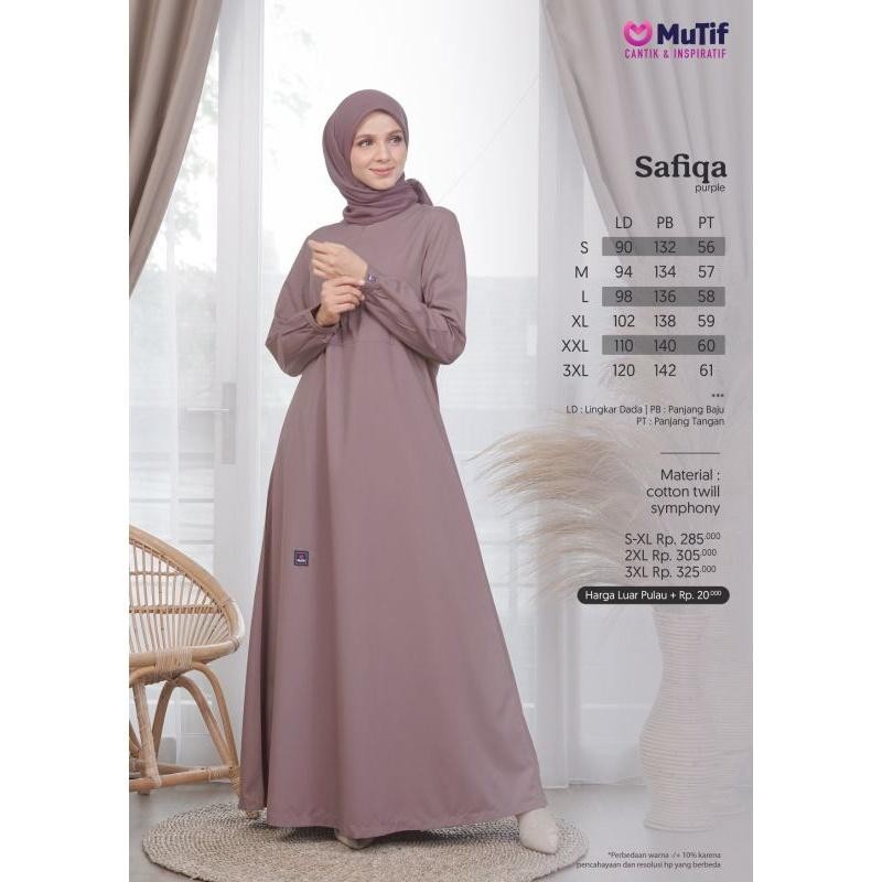 Gamis Dewasa Mutif Safiqa Purple