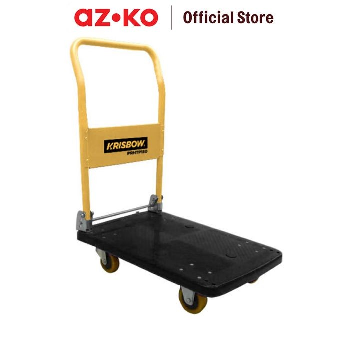 AZKO Krisbow Troli Barang Roda Polyurethane 150 kg - Kuning Alat Pengangkut Barang Dengan Roda Wheel