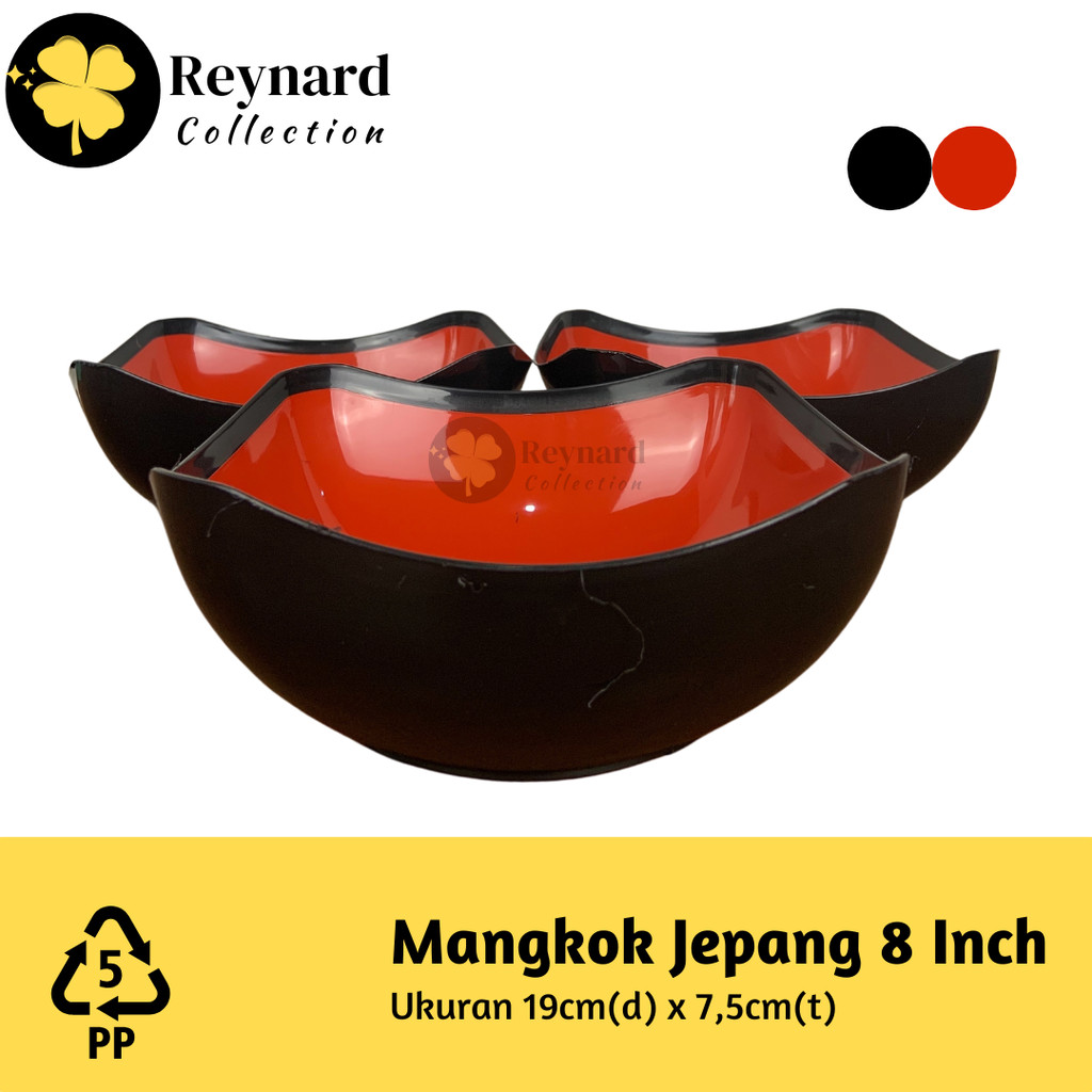 Mangkok 8 Inch Mangkok Hitam Jepang Mangkok Mie Ramen Jumbo 8" High Quality