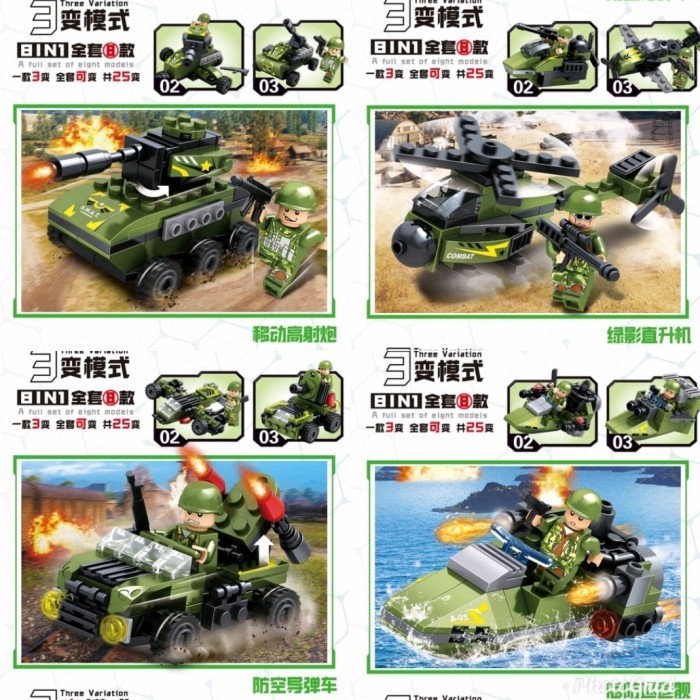 Mainan Anak BUILDING BLOCK KAZI ~ FIELD ARMY Set Susun Block Tentara Best Product