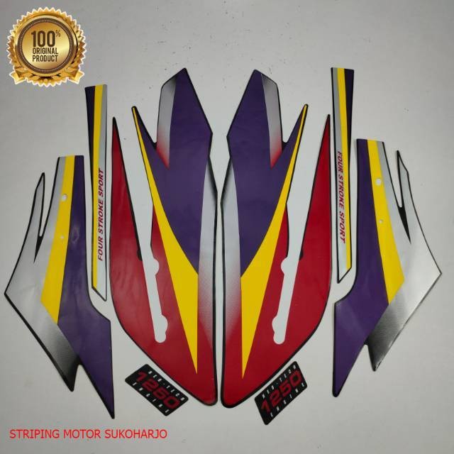 (ORI) striping honda gl max 2001 2002  hitam merah silver stiker list body standar kualitas original