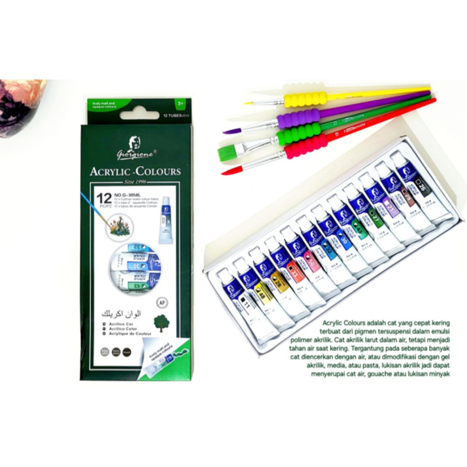 

BOBOMARTS BOBOMART GIORGIONE ACRYLIC-COLOURS CAT AIR VTEC 1SET 12PCS CAT AIR FULL SET ALAT LUKIS MEWARNAI VTEC MURAH