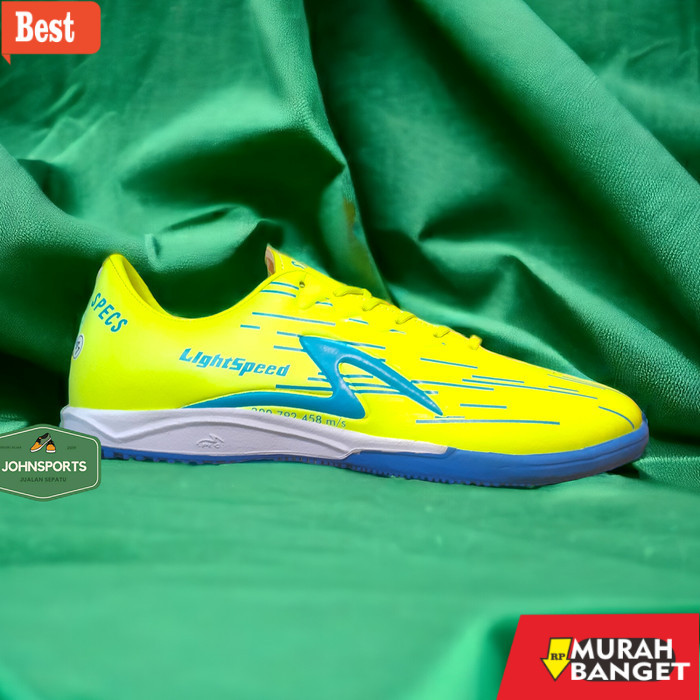 rekomendasi sepatu futsal Sepatu Futsal Pria Spec Light Speed Reborn Green Stabilo Blue Hijau Kuning
