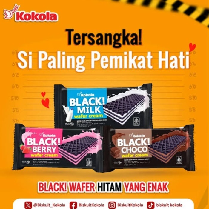 

Kokola Black Wafer Cream Renteng / Wafer Hitam isi 15gr * 10 Bungkus
