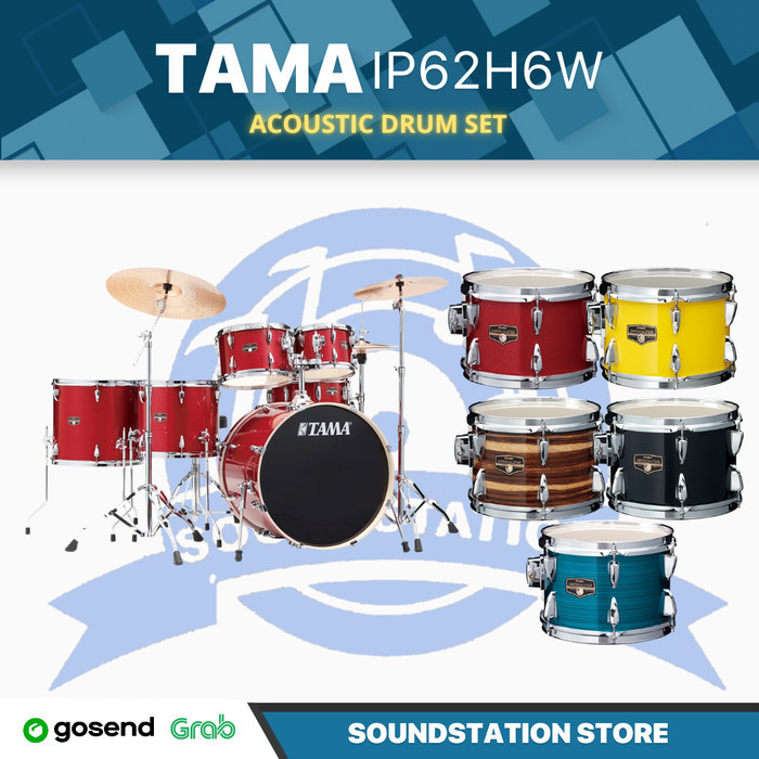 TAMA IP62H6W Imperialstar Drum 6-Piece Drum Kit w/Hardware+Throne, Burnt Red Mist - Akustik Drum Set
