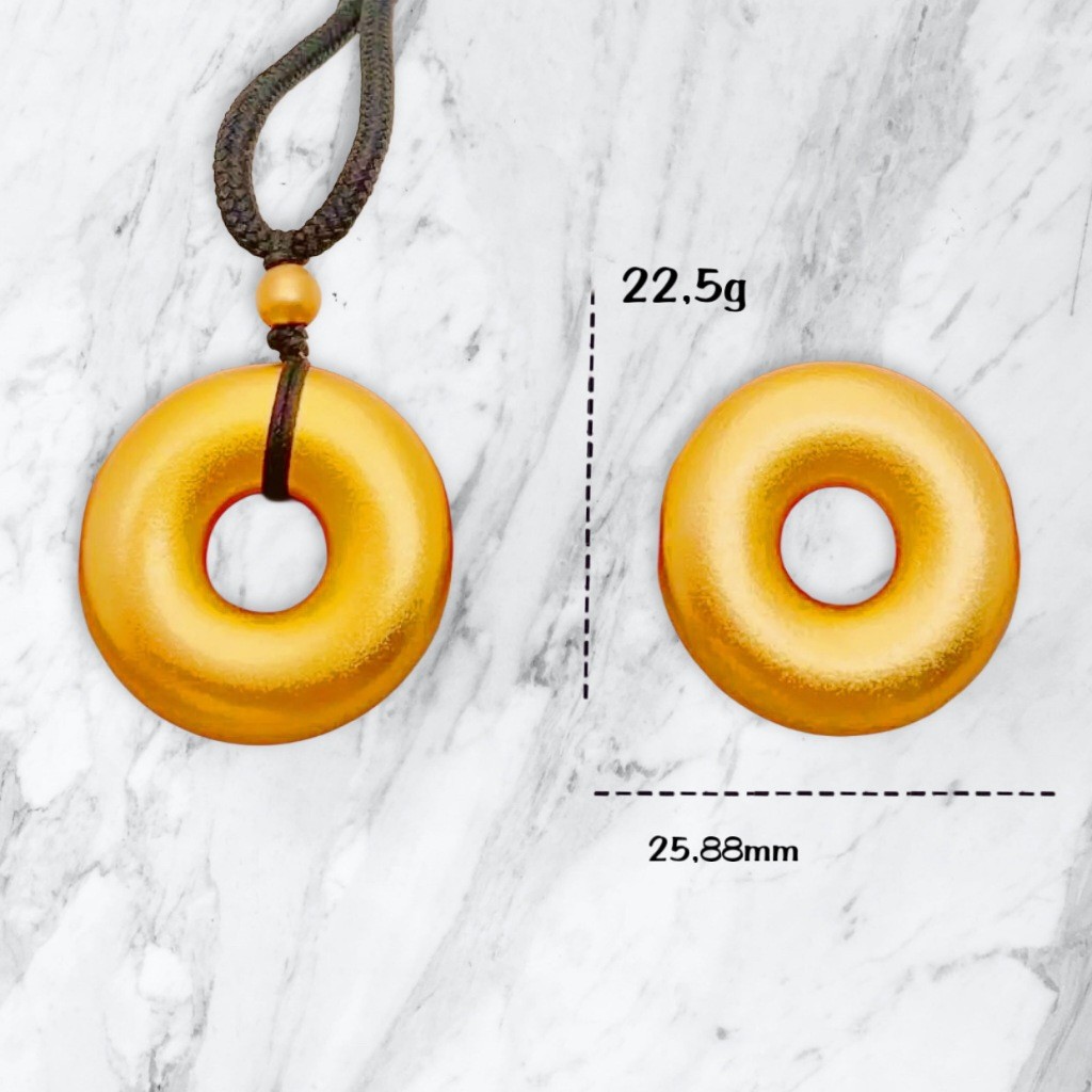 KALUNG TALI BANDUL LIONTIN BULAT EMAS TITANIUM POLOS PRIA DAN WANITA UNISEX