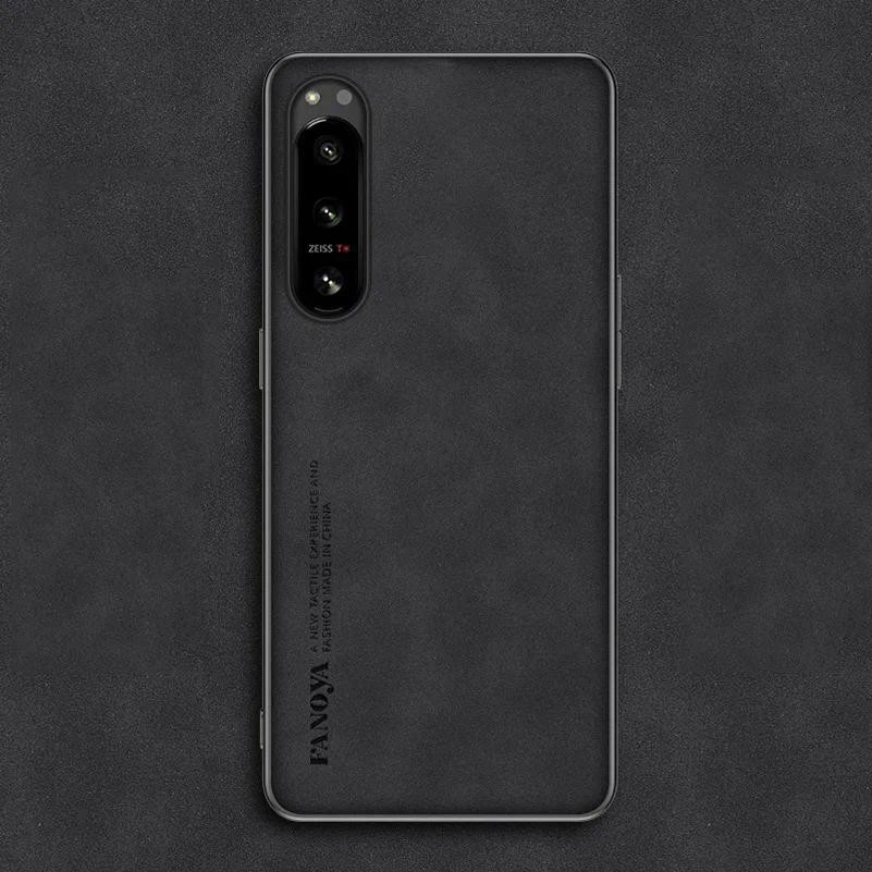 Casing HP Xperia 10 V 1 V SONY Xperia 5 IV 10 VII Penutup belakang Matte Hard Silicone Kulit Domba M