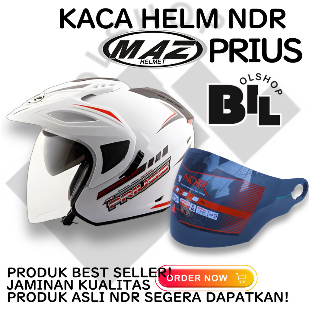 kaca Visor helm helmet MAZ PRIUS NDR ClearView – Kaca Helm NDR Anti-Silau dan Jernih Vog