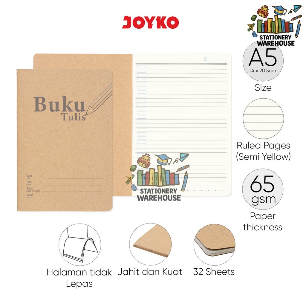 

Buku Tulis Catatan Bergaris Ruled Notebook Joyko NB-741 A5