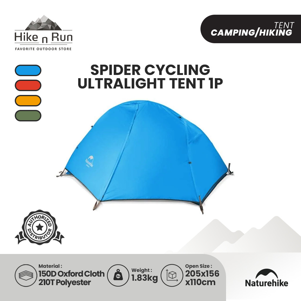 Naturehike Cycling NH18A095-D Tenda Camping 1 Orang 210T - 20D