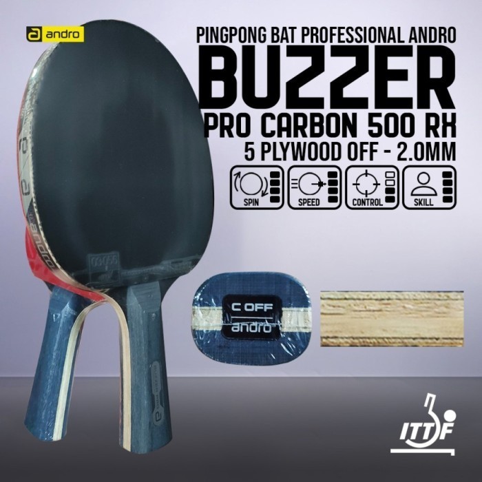 ANDRO Bat Buzzer Pro Carbon 500 RX Bet Tenis Meja Pingpong