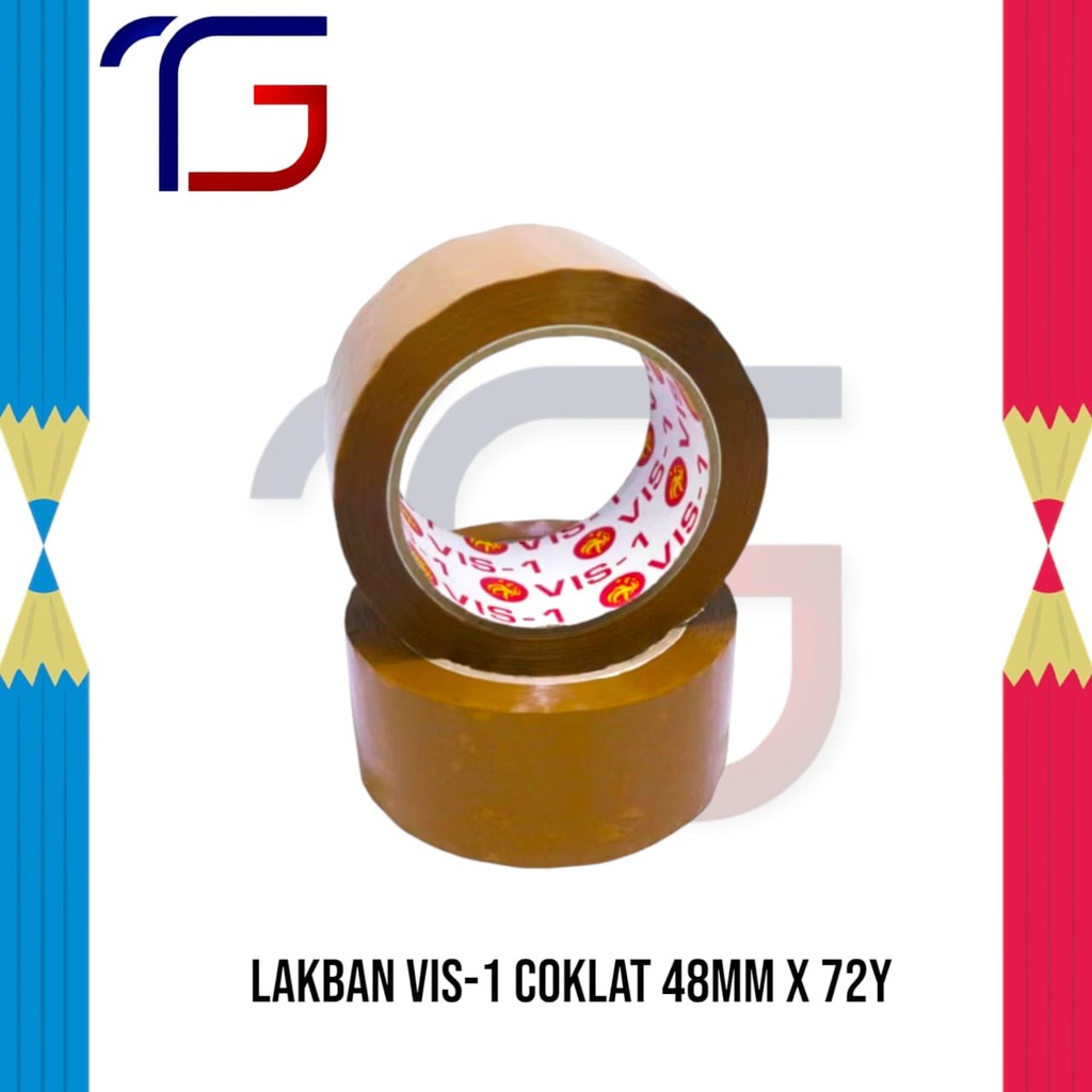 

VIS-1 LAKBAN COKLAT 48mmX72y (2Inci) CORE MERAH