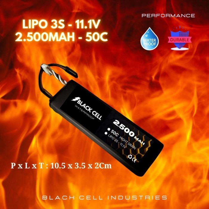 OV88 RC Lipo 3s 2500Mah BLACK CELL Hight Drain 3s 11.1V - 12.6V Waterproof Upgrade RC Battery Electr