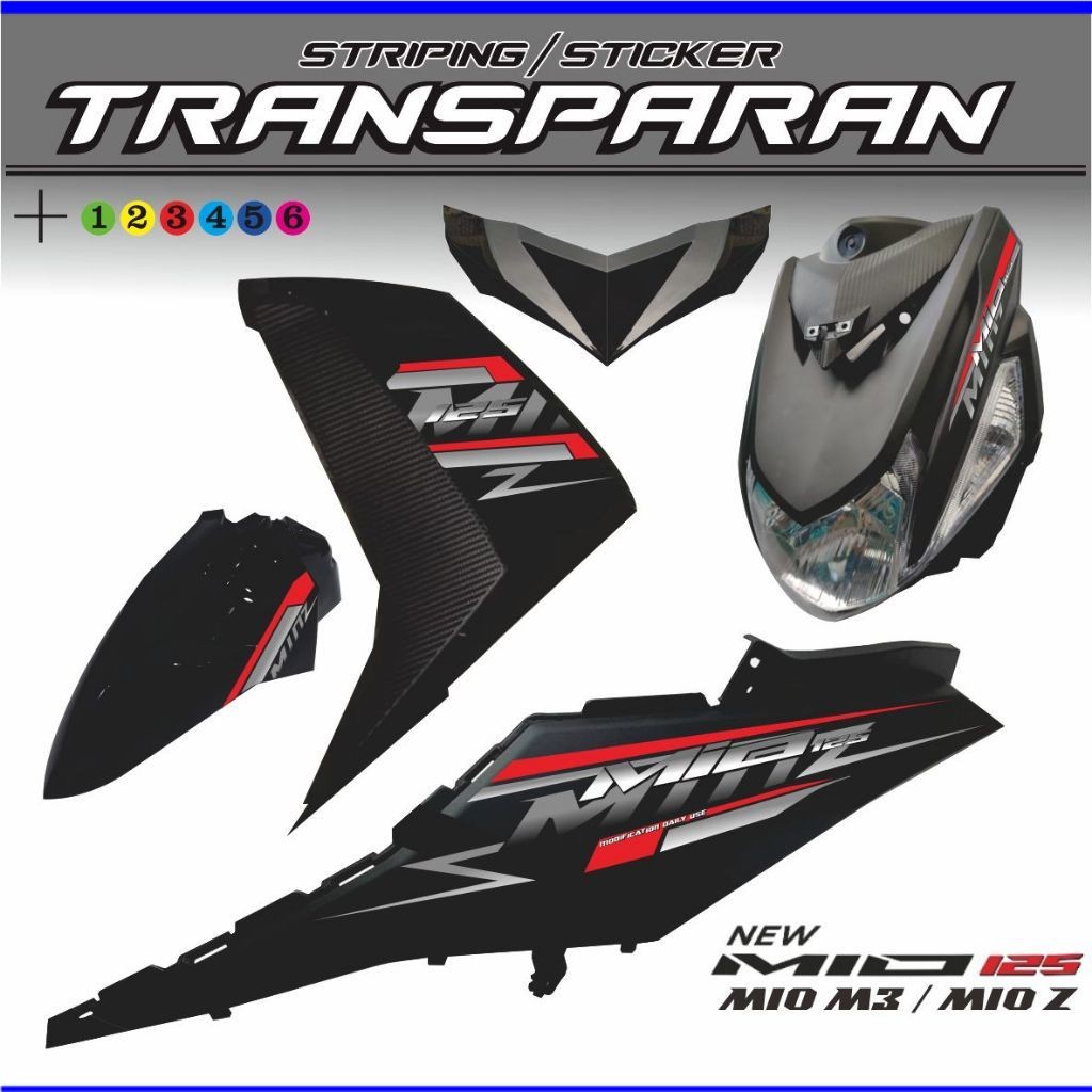 STRIPING MIO M3/MIO Z  UV TRANSPARAN CLEAR MOTOR MIO 125 STRIPING MIO M3 TRANSPARAN
