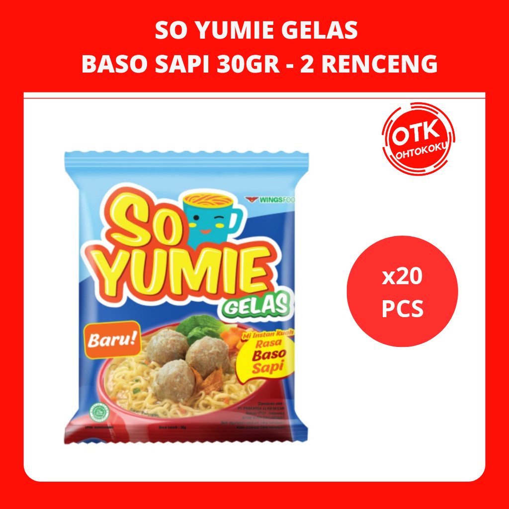 

SO YUMIE GELAS Baso Sapi x 2 Renceng 20pcs