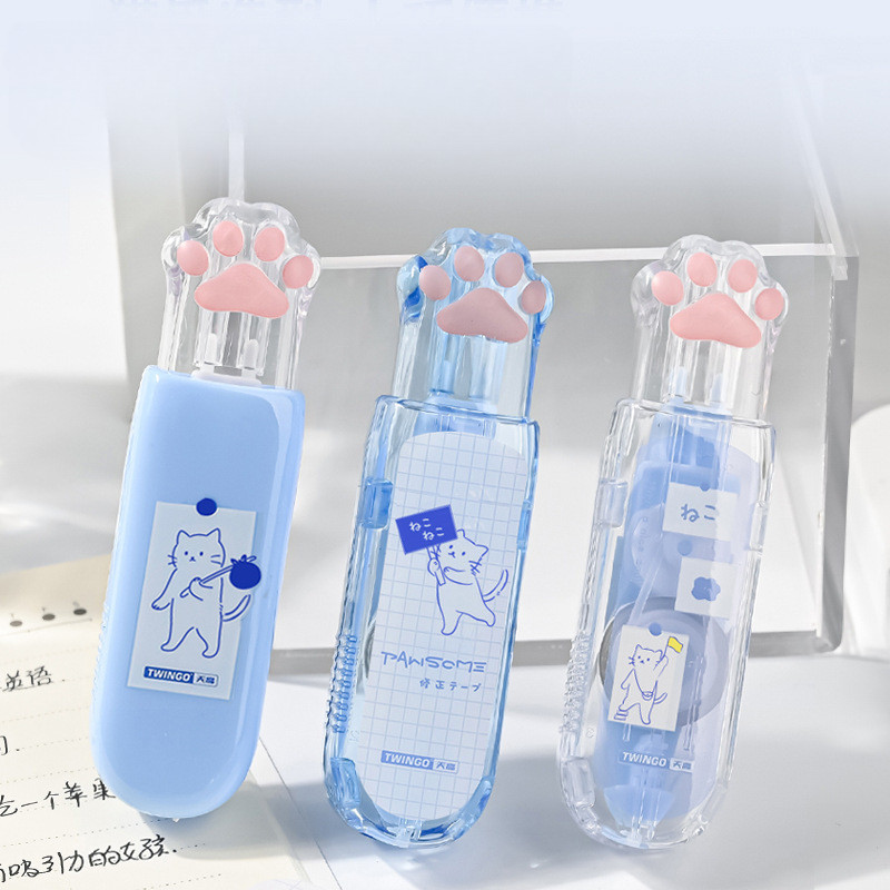 

5mm*6m Kawaii Blue Cat Mechanical White Out Correction Tape Corrector School Office Supplies Gift Prizes Kids Cute