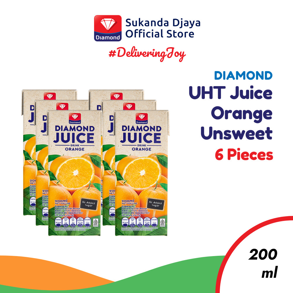 

Diamond UHT Juice Orange Unsweet 200 Ml ISI 6
