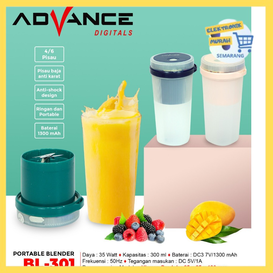 Advance Mini Blender Portabel BL-301 kapasitas 300 ml BL 301 BL301 [EMS]