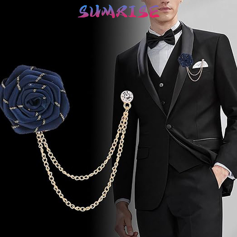Groom Flower Brooch Bros Bunga Jas Pria Wanita Corsage Jas Pengantin Pin Bunga Jas Bunga Jas Pengant