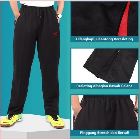 Celana Panjang Olahraga Jogging Pria Wanita ELFS ACTIVE Pinggang Tali Polyester Premium Celana Train