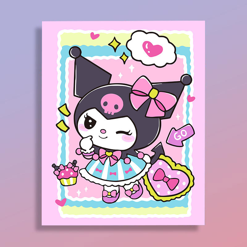 

Sanrio Cartoon Oil Painting By Numbers Kuromi Acrylic Paint Coloring By Numbers Digital Painting DIY Gift Home Wall Decor