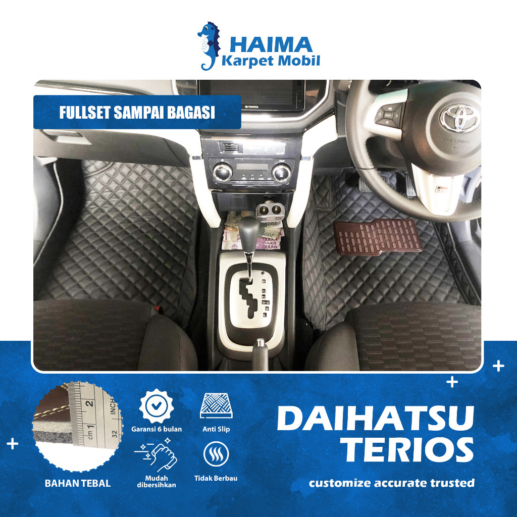 Karpet Mobil Haima Toyota Rush Daihatsu Terios Tahun 2006-2020 Fullset Bagasi