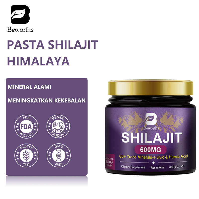 BEWORTHS Shilajit Kemurnian Tinggi Pasta Kapsul Resin Shilajit Himalaya Murni - Mineral Shilajit Org