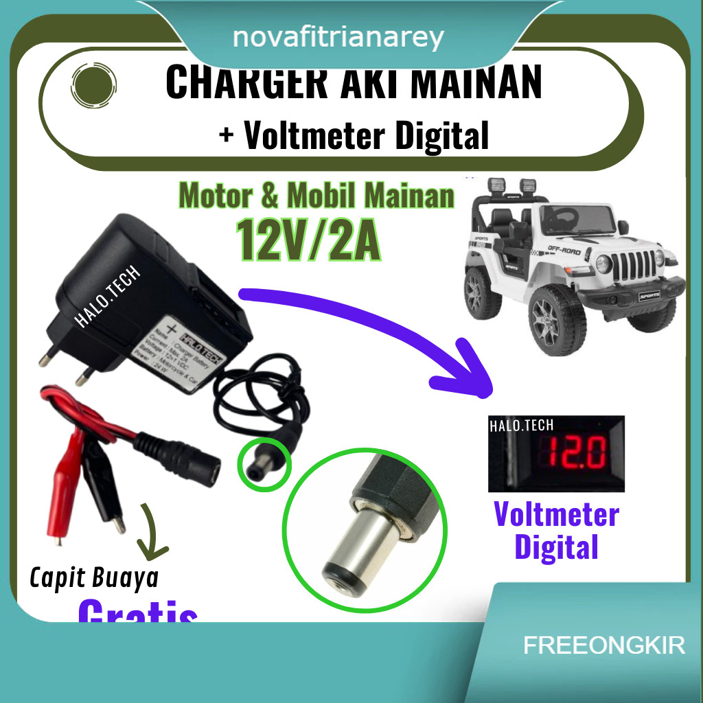 Charger Mobil PMB Motor PCX Mainan Carger Cas mainan anak 12V / 2000 mAh/ 2 Ampere