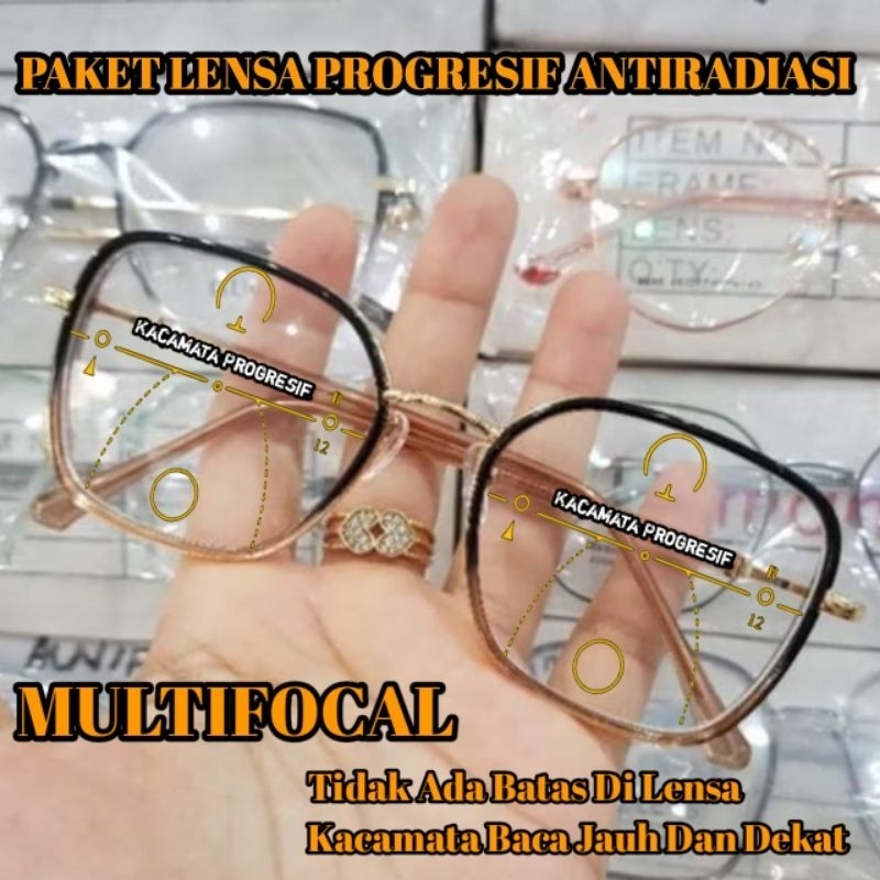 Frame Kacamata Baca Progresif Antiradiasi 2109 Wanita | Kacamata Baca Progresif Dobel Dan Fokus | Ka