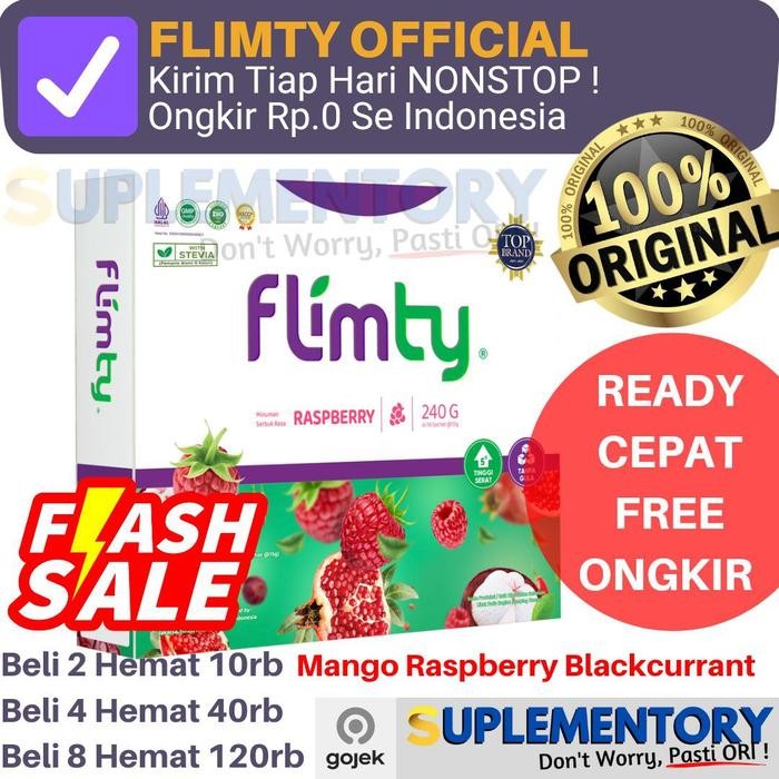 

[Best Seller] Flimty Fiber 1 Box isi 16 Sachet Mango Raspberry Blackcurrant Flimtea Flimity Asli Original Official - raspberry