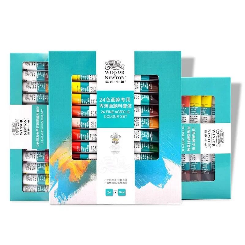

Winsor Newton Artist Acrylic Paints Set Professional Acrylic Pigments 12/18/24 Colors Hand Painted Wall Painting Textile Paint