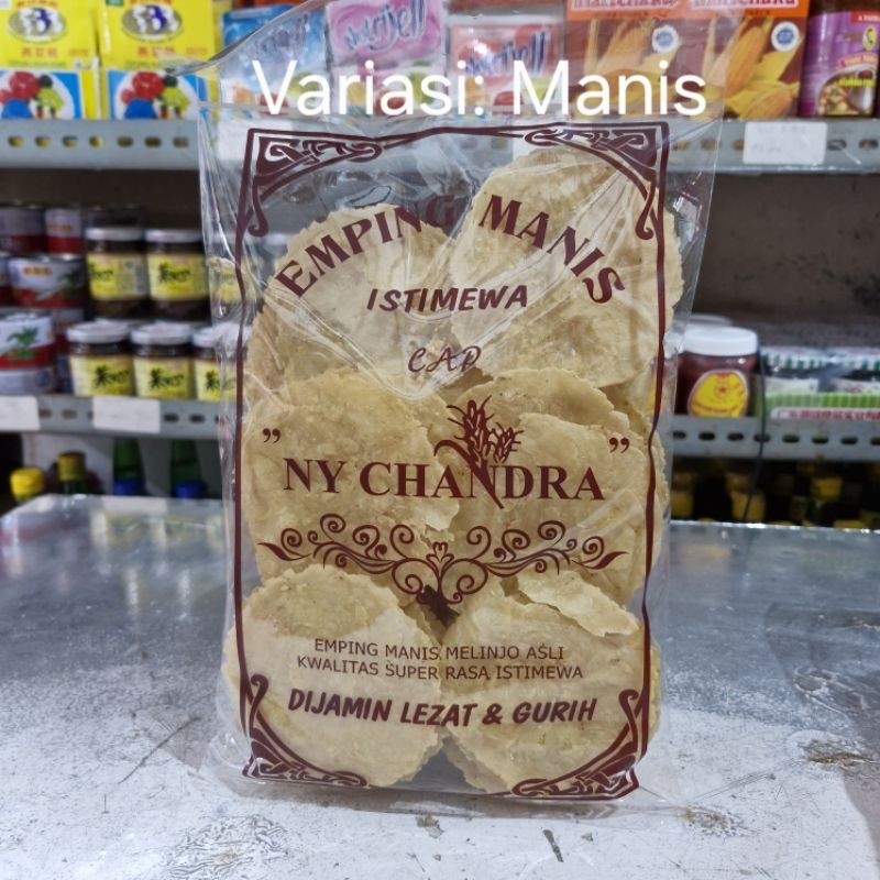

Emping Ny Chandra MANIS | Kerupuk Emping Ny Chandra / Emping Manis Asli / Emping Belinjo Renyah / Kerupuk Belinjo Manis