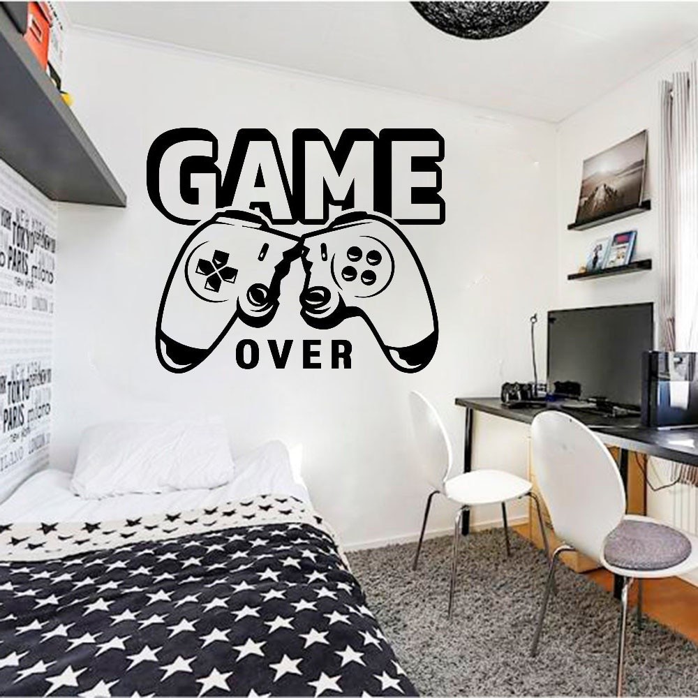 Stiker Dinding Kaca Tembok Permainan Video Game Stiker Vinyl Gamer Kamar Tidur Anak
