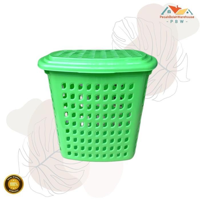 COD [FREE BUBBLE] Keranjang Baju Kotor Mikiwa MPW 776 Pastel - Hijau