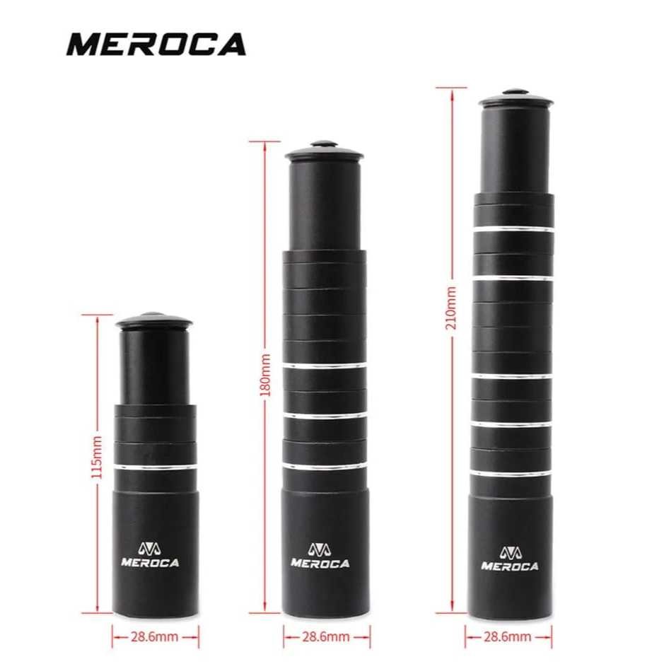 Meroca Extender Fork Peninggi Stang Sepeda Stem Stang OS Hitam 115 180 210mm Aksesoris Sepeda Gunung