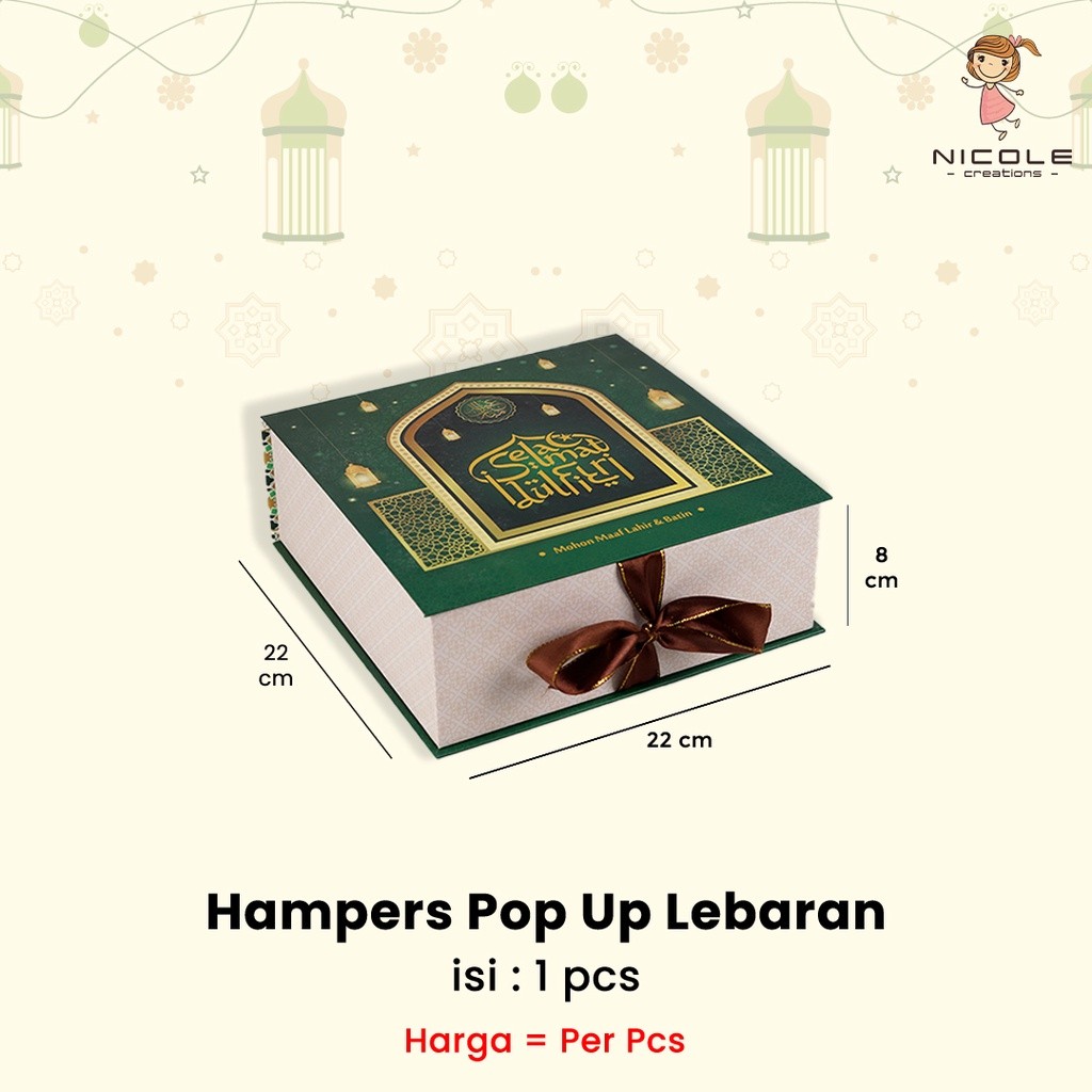 

Hampers Box Pop Up Lebaran/Box Lebaran Pop Up 22x22x8 cm