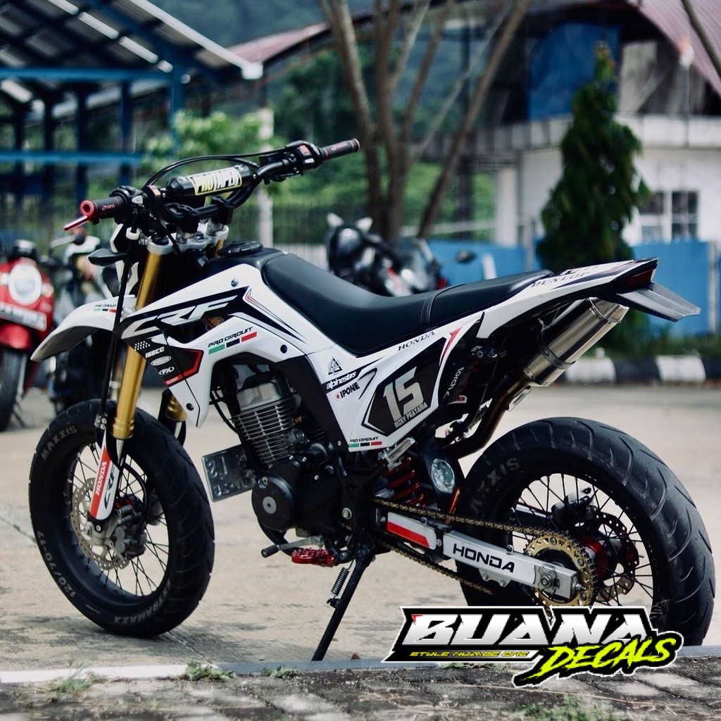 Decal crf150 - STIKER CRF150L putih hitam - stiker full body crf150L premium quality