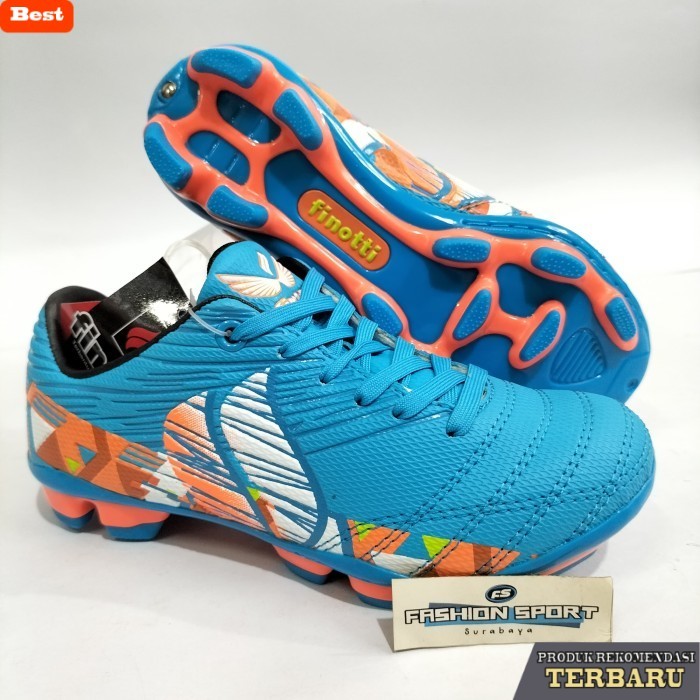 rekomendasi sepatu bola untuk kaki lebar Sepatu bola FINOTTI FIFA-15-17 JR ORIGINAL - declan-biru, 3