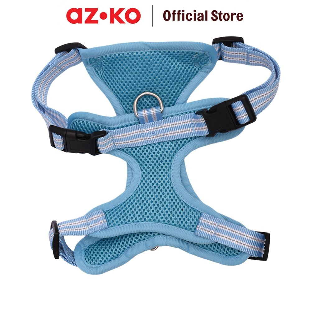 AZKO Paws N Tail Ukuran M Harness & Tali Anjing - Biru Pet Accessories Dog Leash And Vest Harness Ak