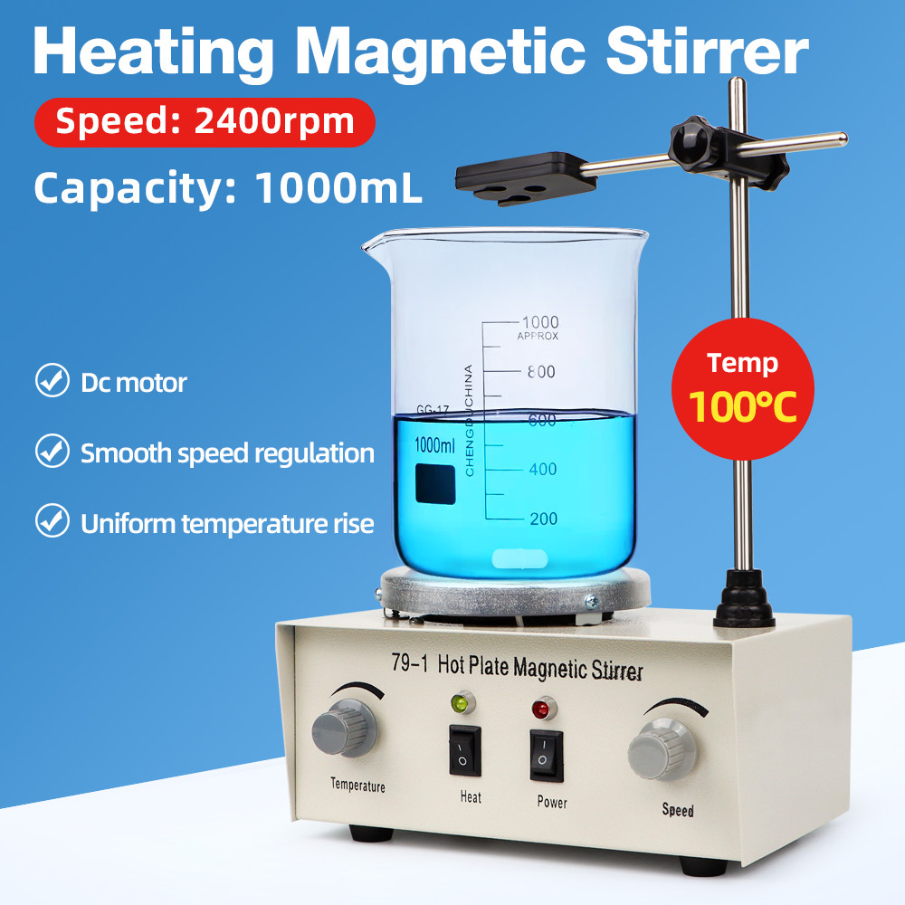 Magnetic Stirrer Hot Plate Laboratory Vortex Stirrer Heating Magnetic Mixer With Stir Bar 1L 2400rpm