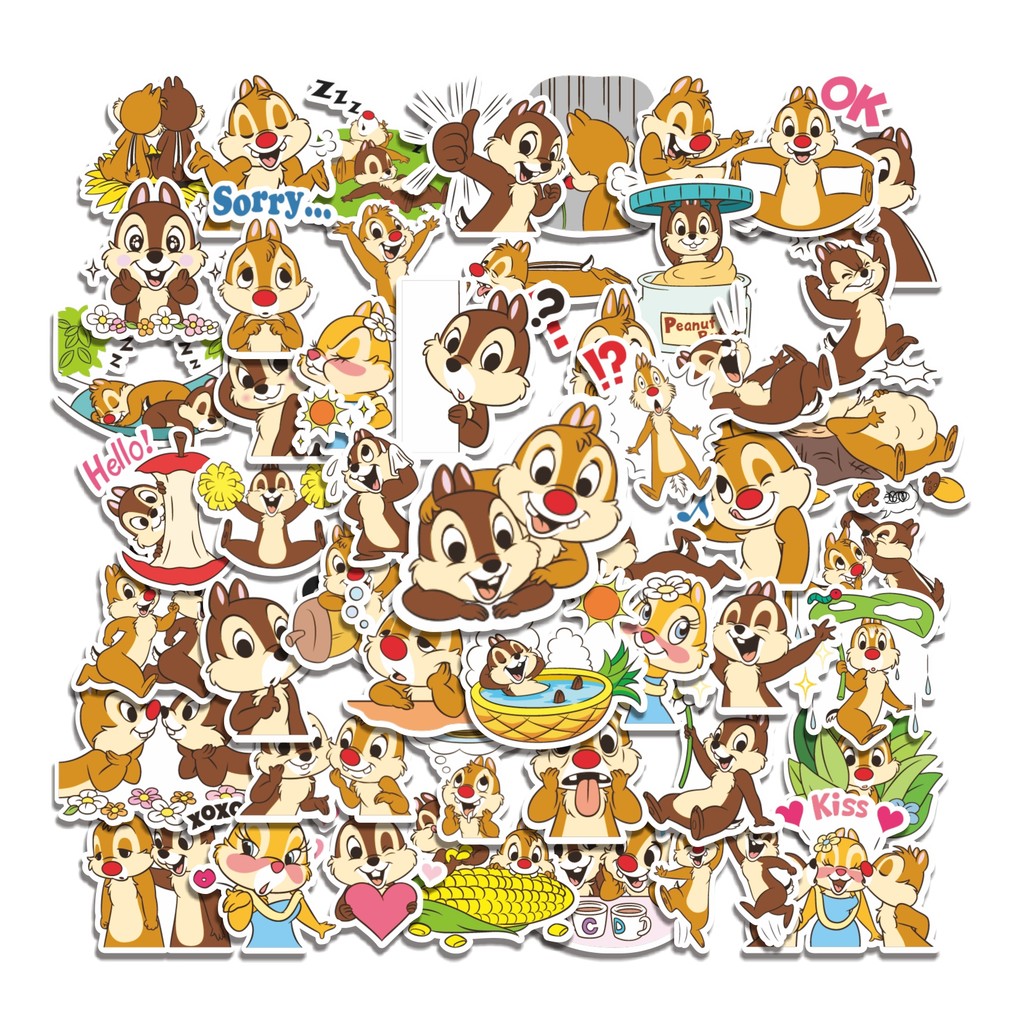 

COD 50 Pcs Stiker Chip n Dale Rescue Rangers Lucu Anti Air Untuk Dekorasi Notebook Sepeda Skateboard Handphone DIY