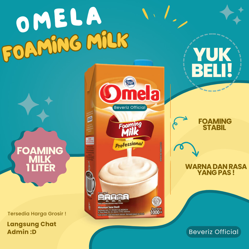 

BEVERIZ Omela Foaming Milk | Susu Microfoam | Steam Milk 1 Liter {BISA COD} { Tersedia Harga Grosir}