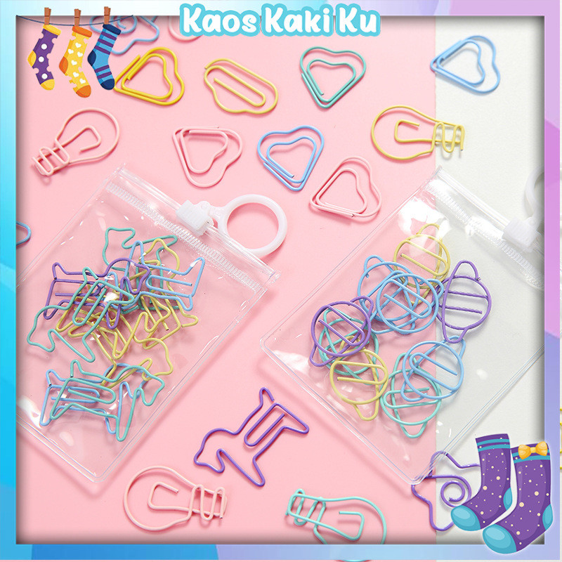 

Penjepit Klip Kertas Paper Clip Push Pin Set 10pcs Free Pouch 979