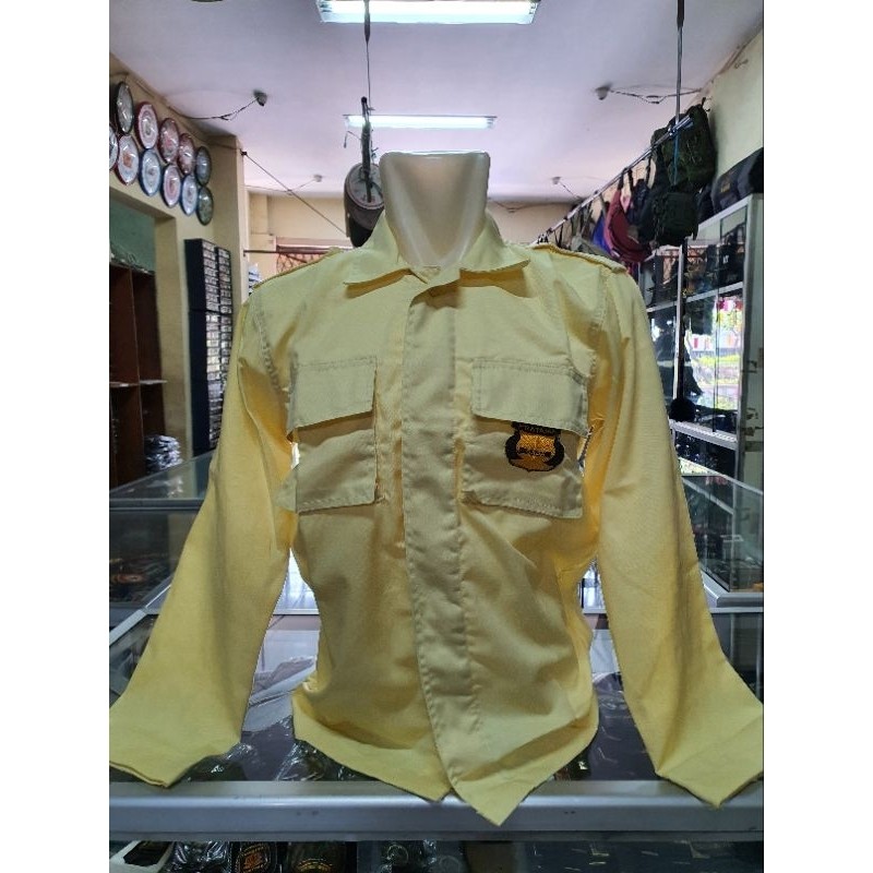 Seragam PDL Atasan Satpam Krem | Kemeja Krem Satpam PDL | Kemeja PDL Security Krem