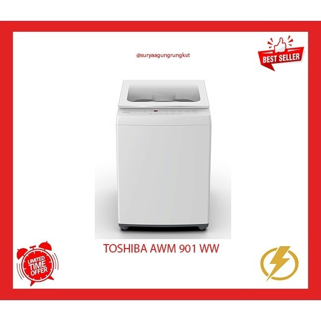 MESIN CUCI TOSHIBA 1 TABUNG 9 KG 400 WATT - AWM 901 WW