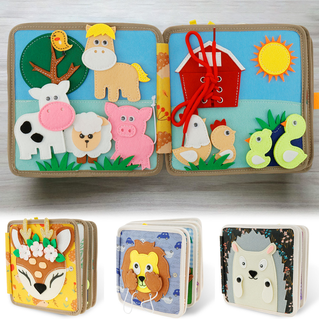 

Montessori Baby Busy Board Kids Felt Quiet Books Soft Activity Busy Book Babies Education Habits Toys with Learning Activities