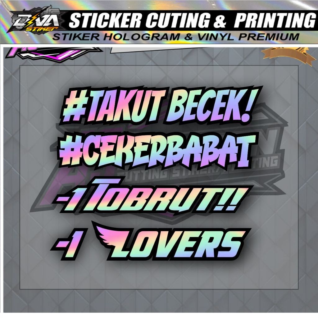 STIKER PLAT NOMER STIKER CUTTING PLAT NOMER/HELM/DLL