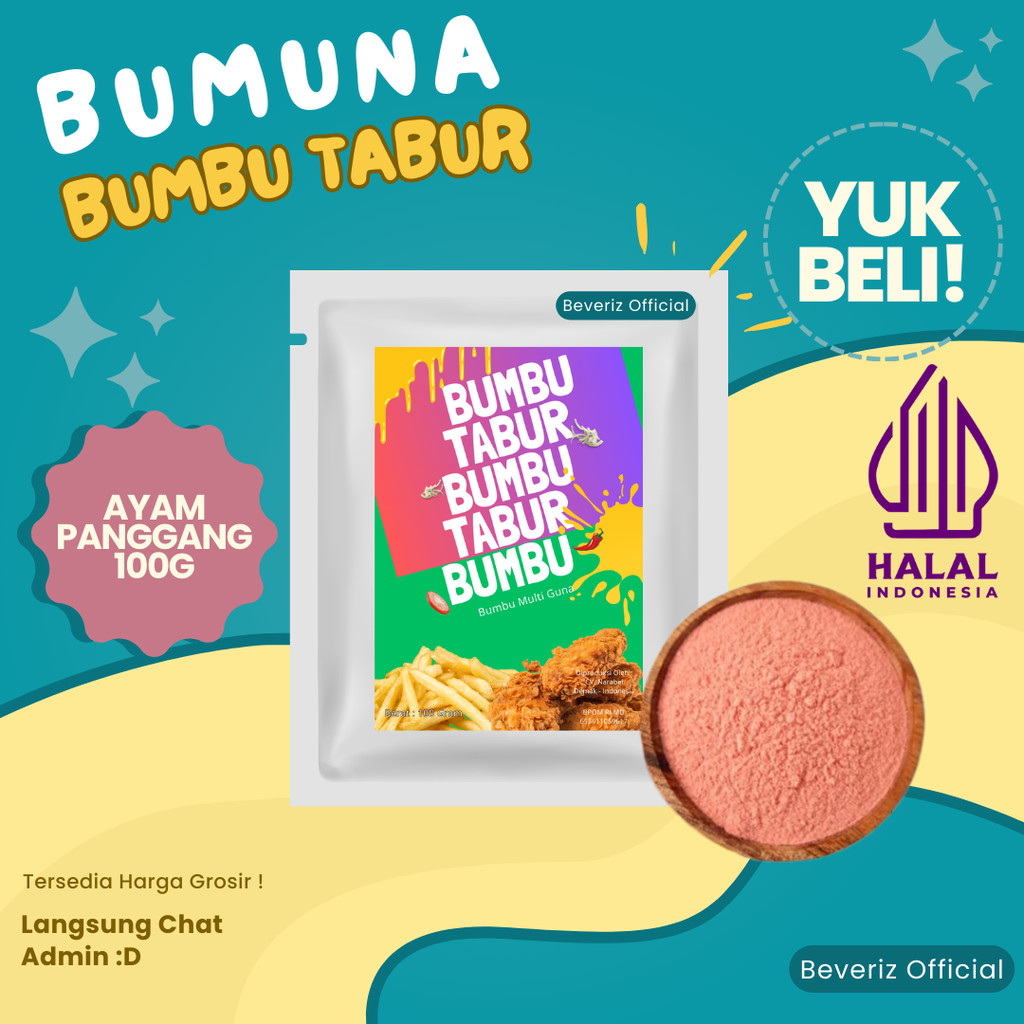 

BEVERIZ Bumbu Tabur Ayam Panggang 100g {BISA COD}{TERSEDIA HARGA GROSIR}