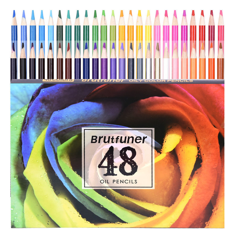 

Brutfuner Art Supplies 48 Colored Pencils Set Quality Soft Core Colored Leads for Artist School Draw Sketch Art Supplies