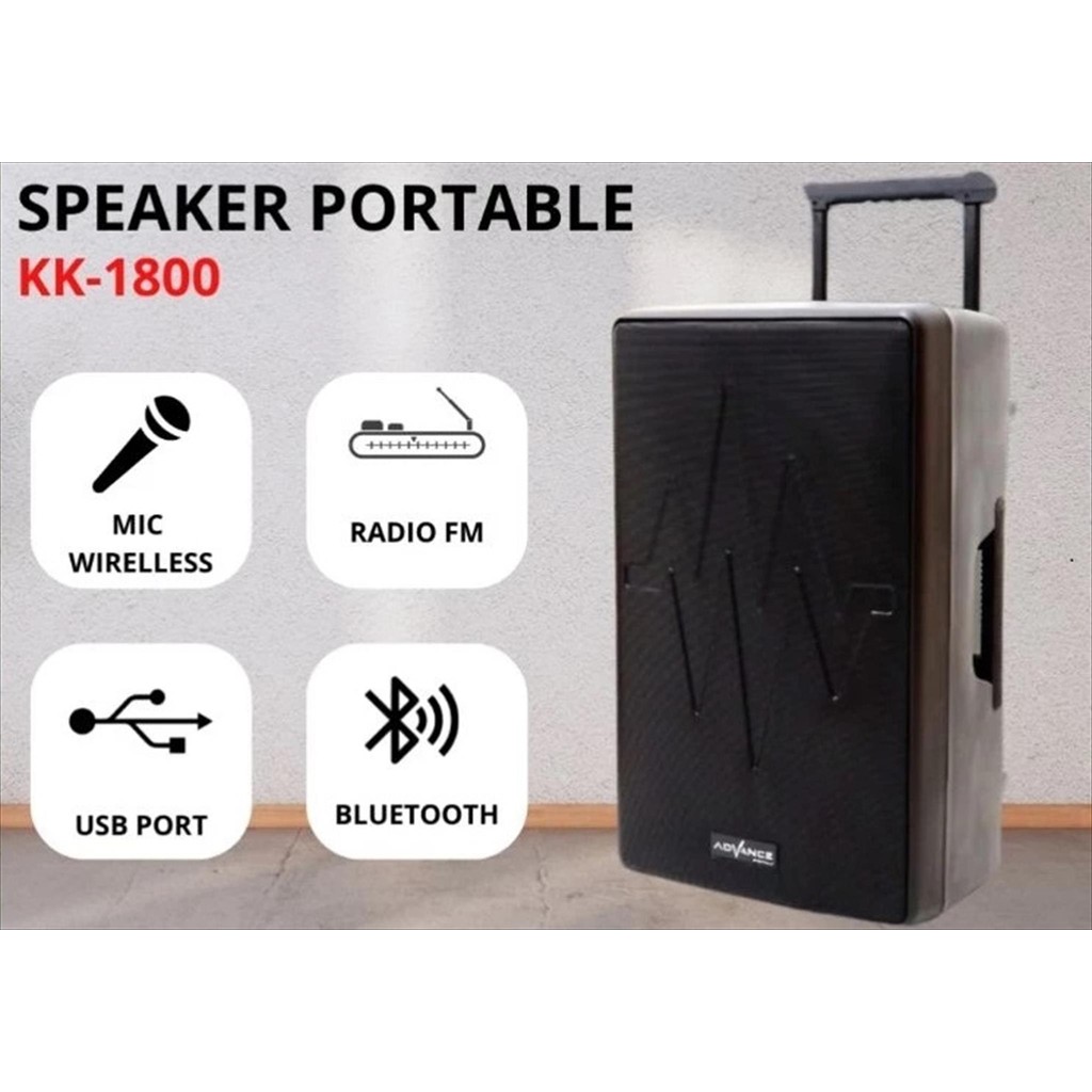ADVANCE SPEAKER 15 INCH 2 MIC KK-1800
